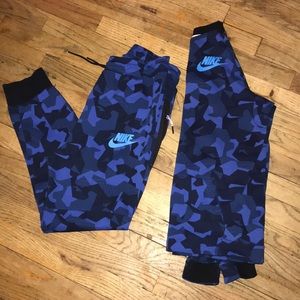 blue camo nike sweatsuit